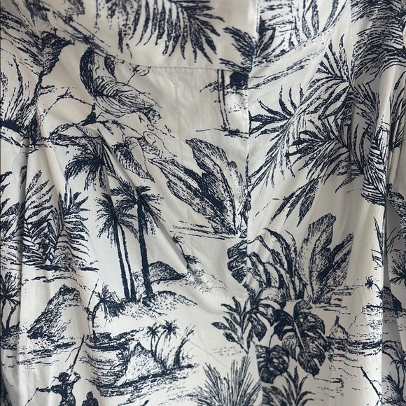 J. McLaughlin Navy and White Leaf Print Pants - Picture 3 of 5